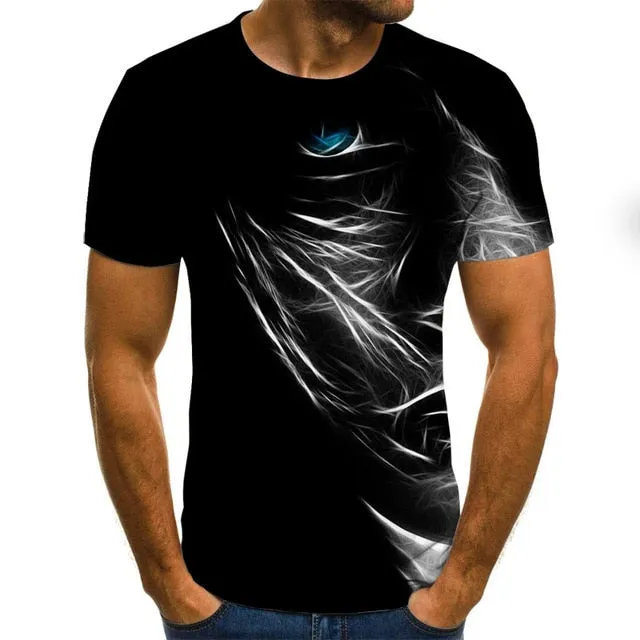 3D printed casual short-sleeved men's T-shirt fashion hip-hop top