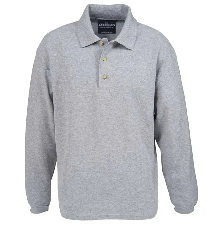 All American Clothing Co. - Long Sleeve Cotton Stretch Pique Polo