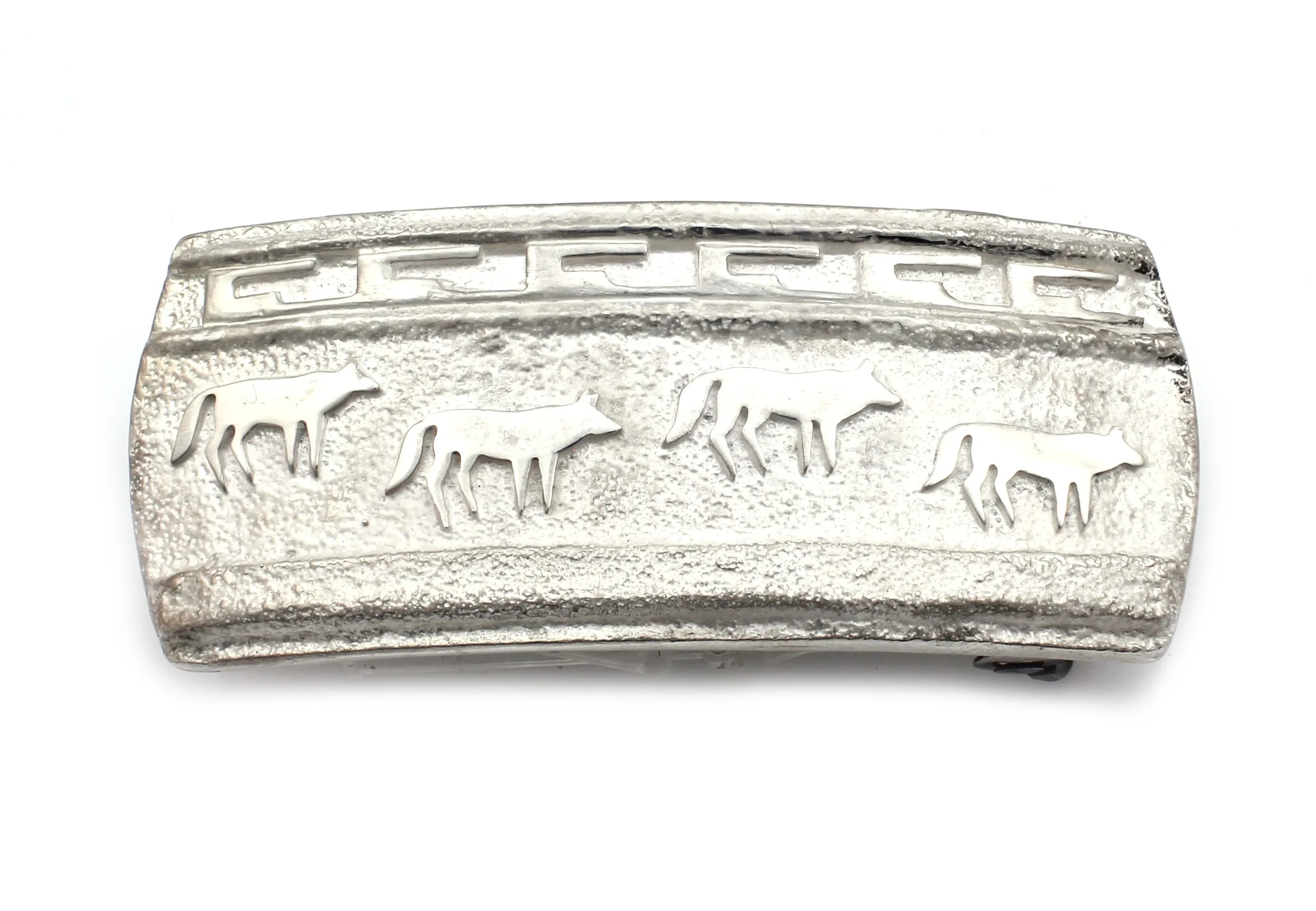 All Metal Wolf Belt Buckle