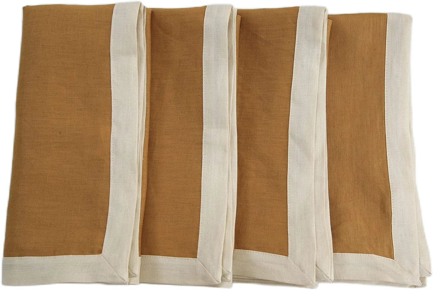 Amazhiyu 100% Linen Border Cloth Dinner Napkins, Placemats, Table Runner