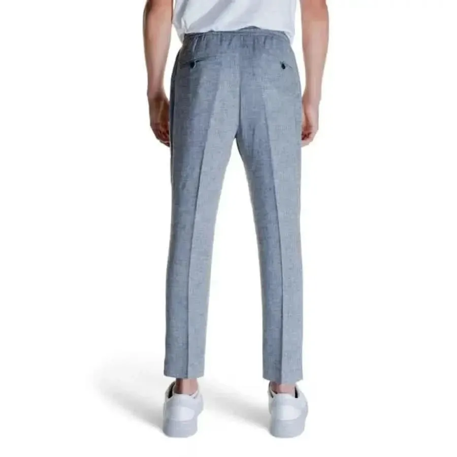 Antony Morato Men's Black Linen-Viscose Trousers