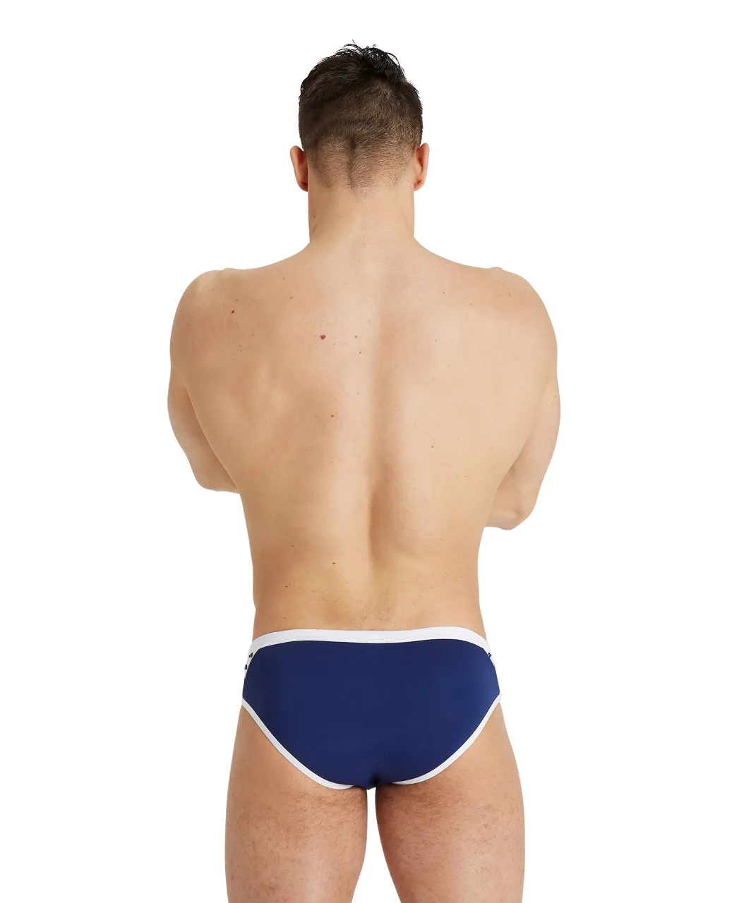 Arena Performance Men's Icons Solid Swim Briefs - Navy-White