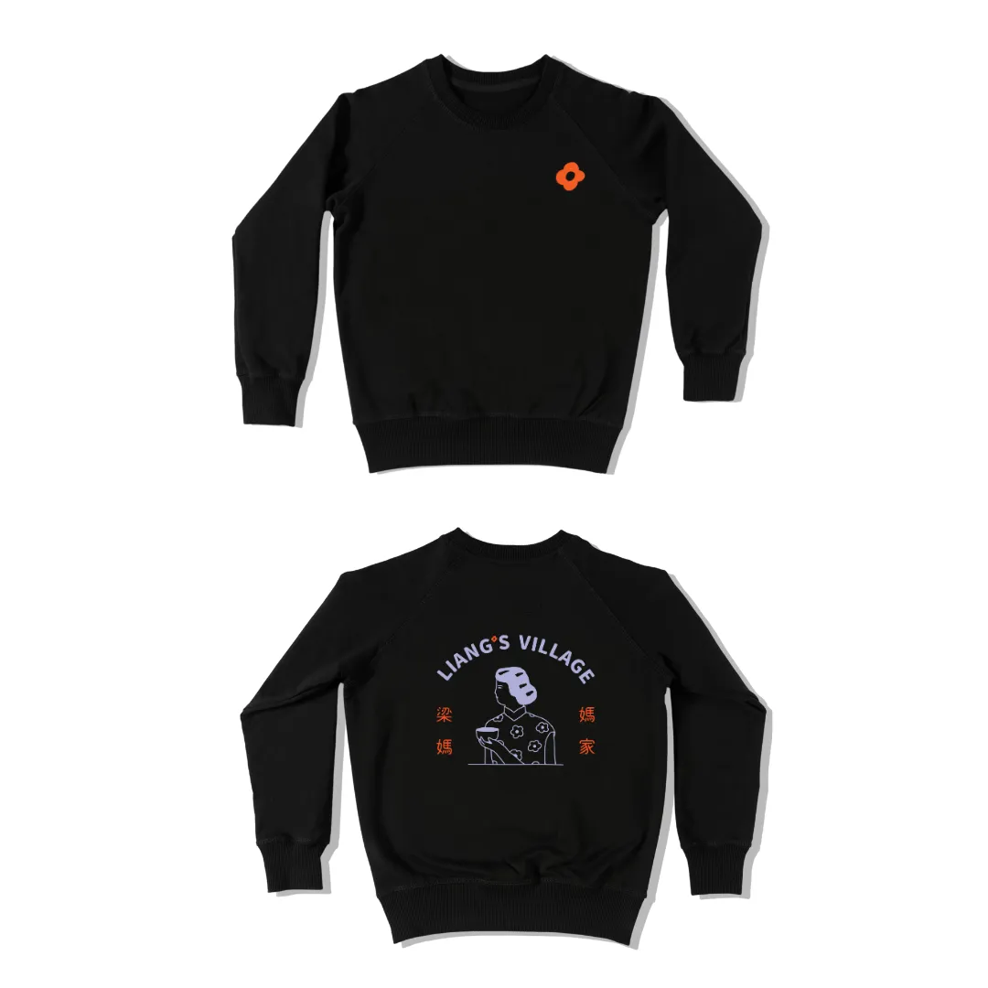 BLACK Liang's Village Crew Neck Sweater</br>梁媽媽家圓領長袖上衣