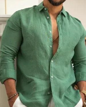 Chic Men's Spring Linen Shirt