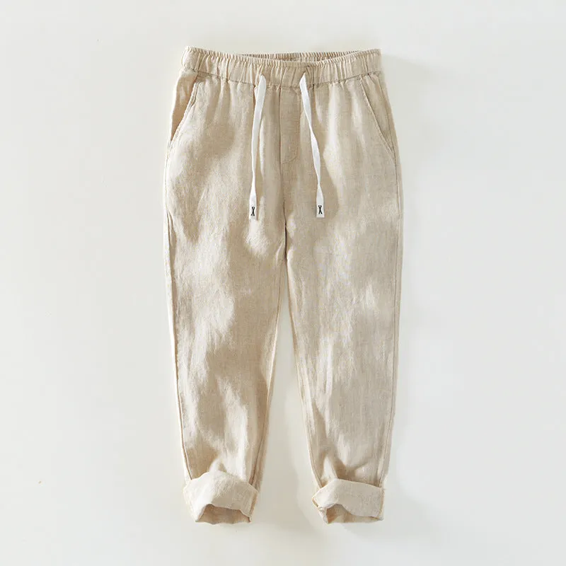 Fashion Linen Leisure Trousers Men