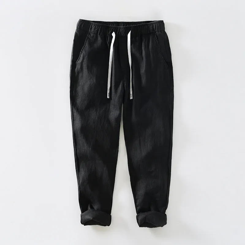 Fashion Linen Leisure Trousers Men