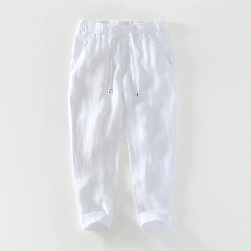 Fashion Linen Leisure Trousers Men