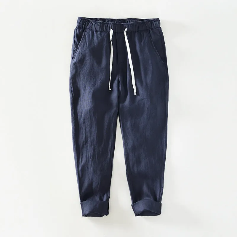 Fashion Linen Leisure Trousers Men