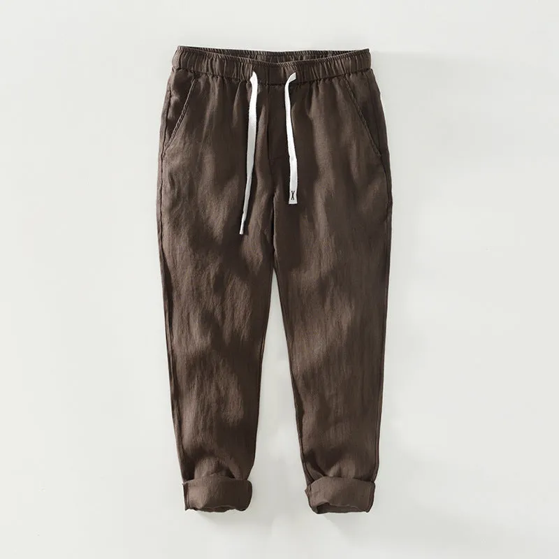 Fashion Linen Leisure Trousers Men