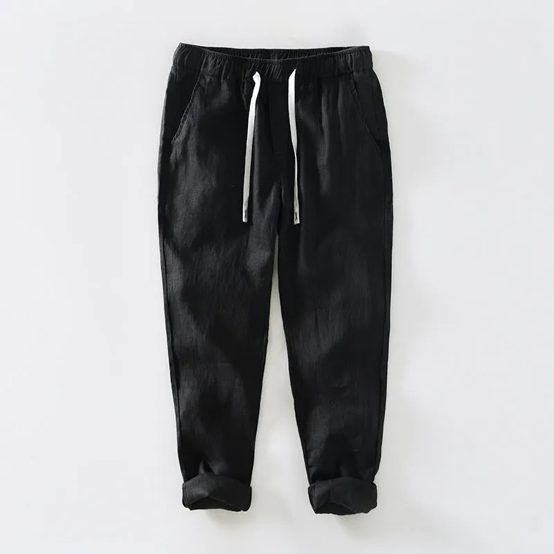 Fashion Linen Leisure Trousers Men