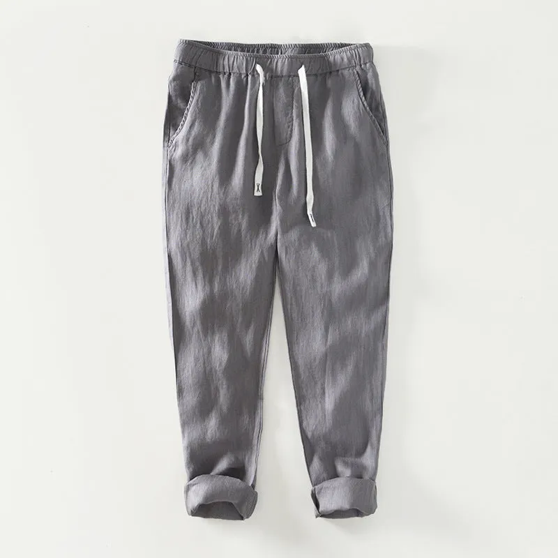 Fashion Linen Leisure Trousers Men