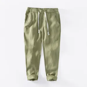 Fashion Linen Leisure Trousers Men