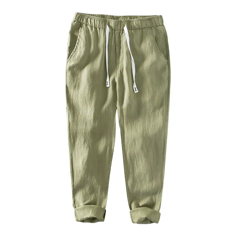 Fashion Linen Leisure Trousers Men