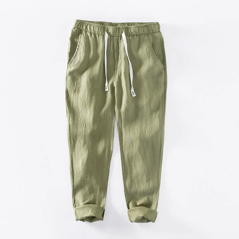 Fashion Linen Leisure Trousers Men