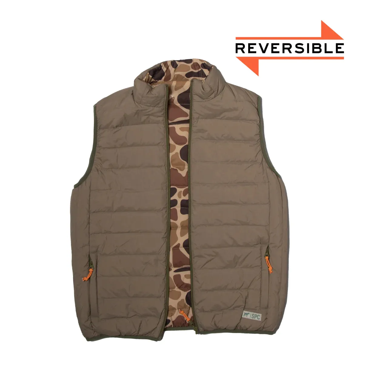 Field Series Reversible Down Vest (Olive/Camo)