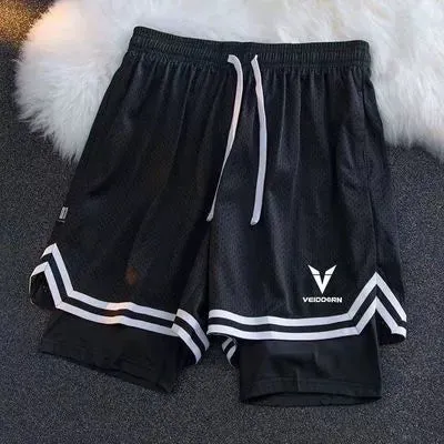 Fitness Clothes Men's Quick-Drying Ice Silk Short Sleeve Sports Set Summer T-shirt Basketball Suit Training Vest Running Clothes