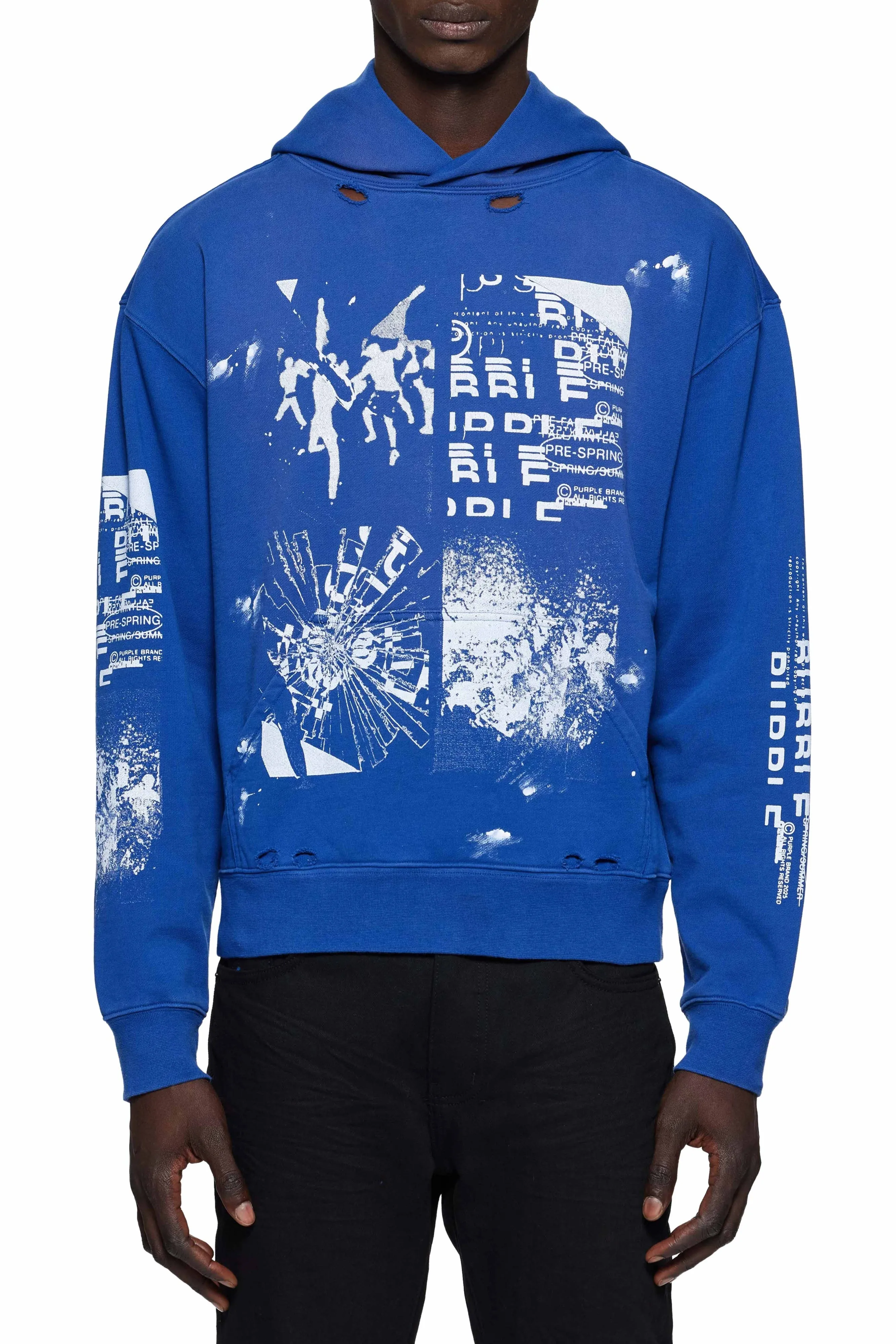 French Terry Po Hoody - Blue