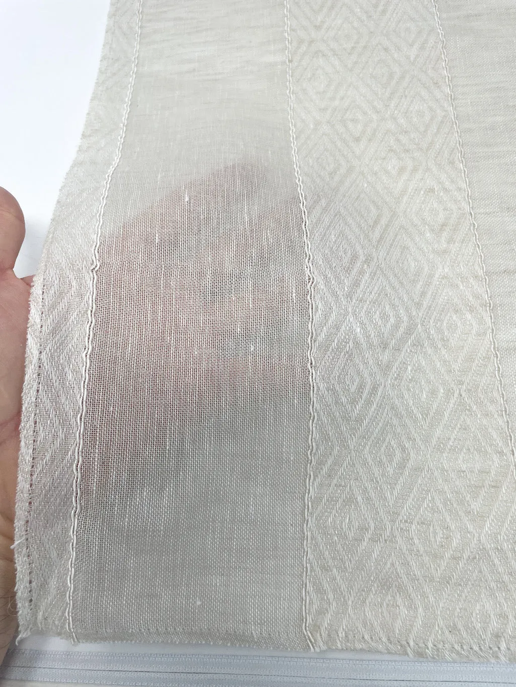 Geo Striped Blend Linen Sheer Fabric By The Yard/CL1138