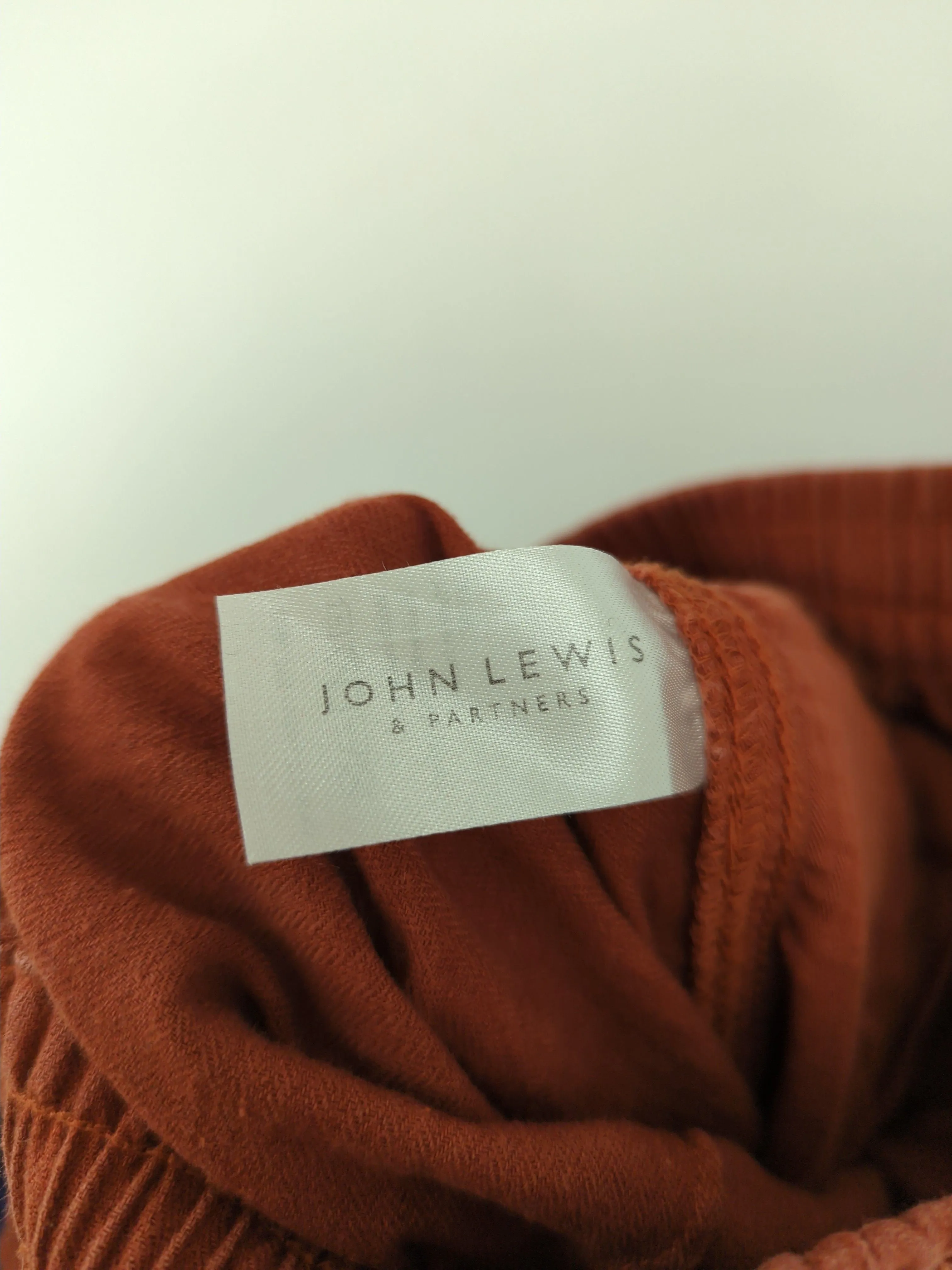 John Lewis Men's Suit Trousers W 36 in Brown Cotton with Linen