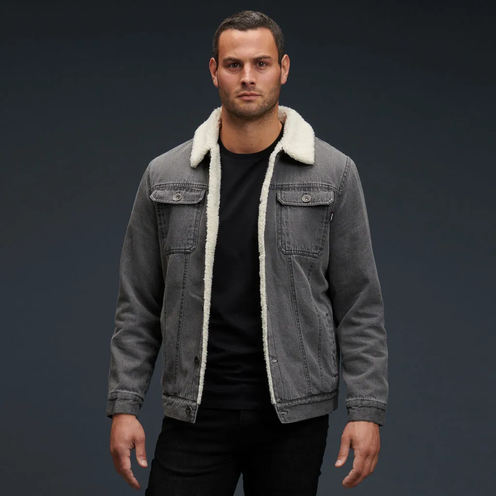 KingGee Men's Urban Denim Sherpa Jacket - Black