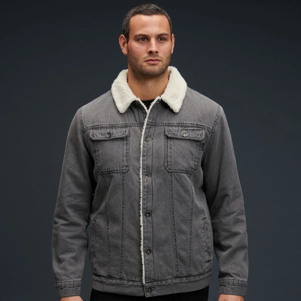 KingGee Men's Urban Denim Sherpa Jacket - Black