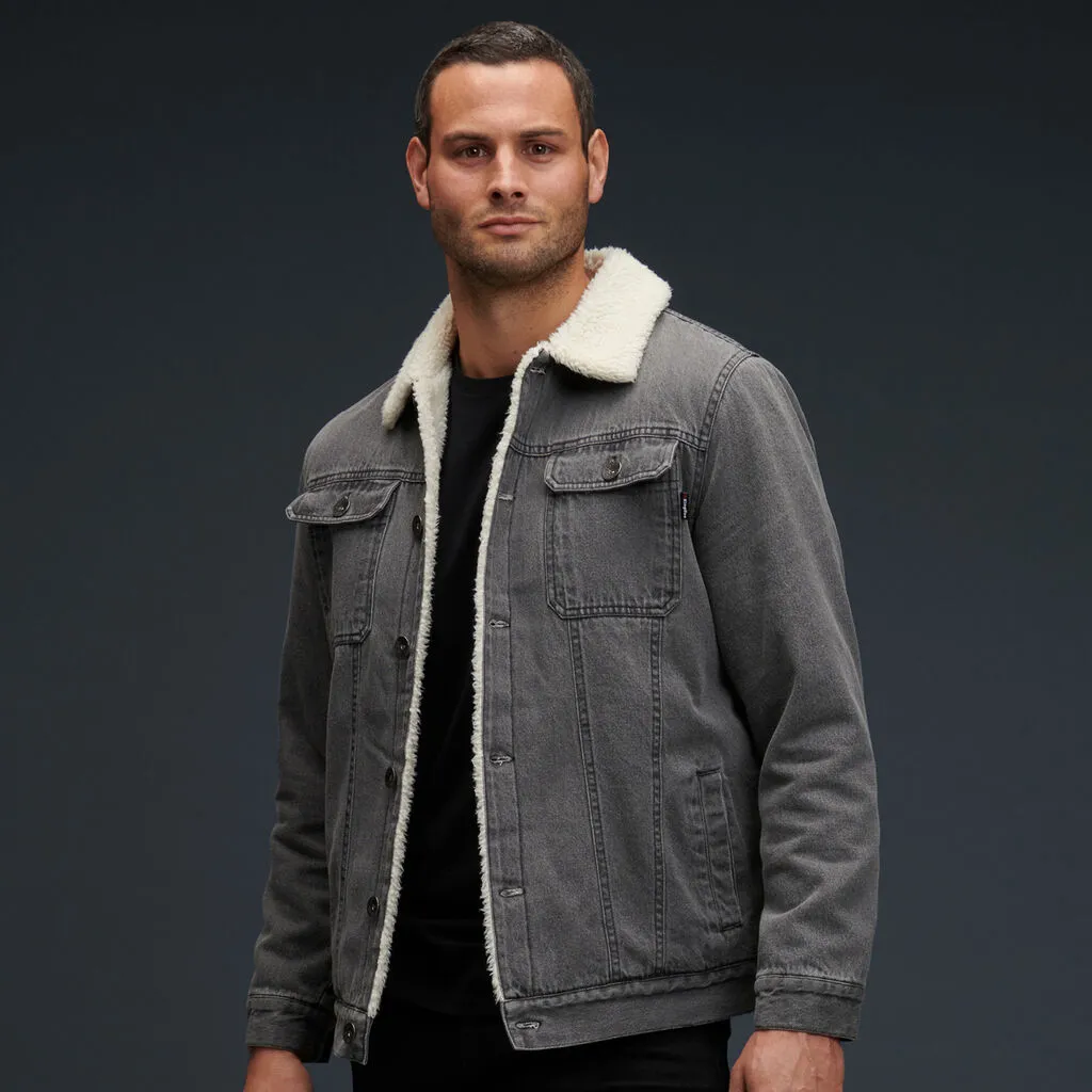KingGee Men's Urban Denim Sherpa Jacket - Black