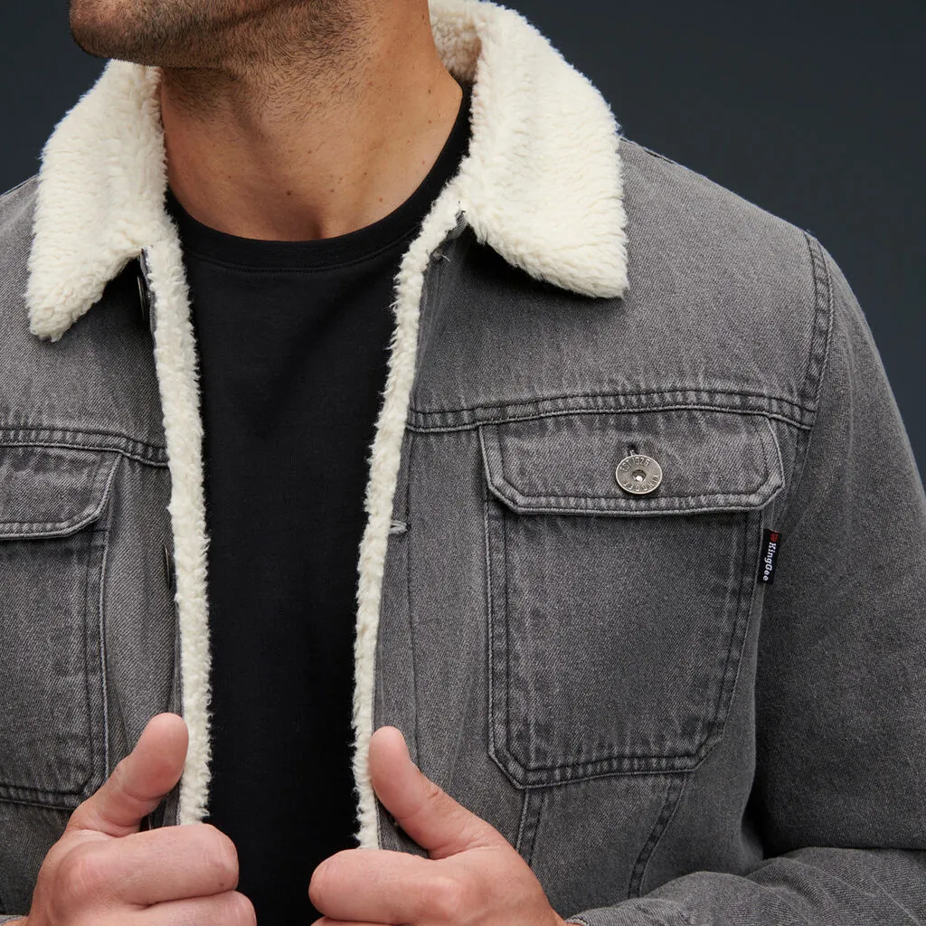 KingGee Men's Urban Denim Sherpa Jacket - Black