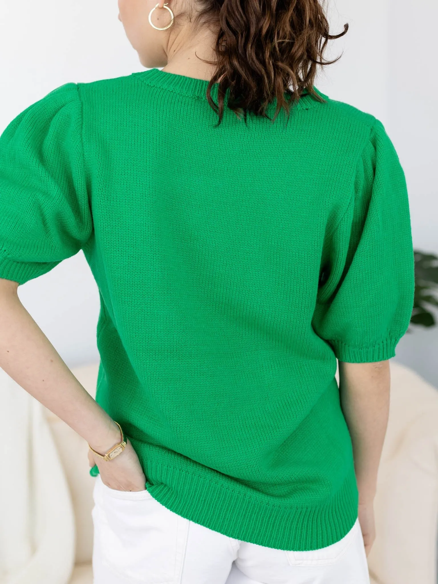 Lucky Sequins Embroidered Short Sleeve Knit