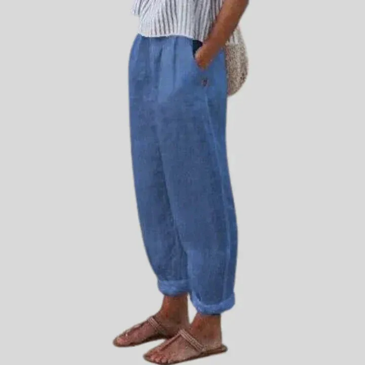 Men's Beige Linen Trousers - Lukas