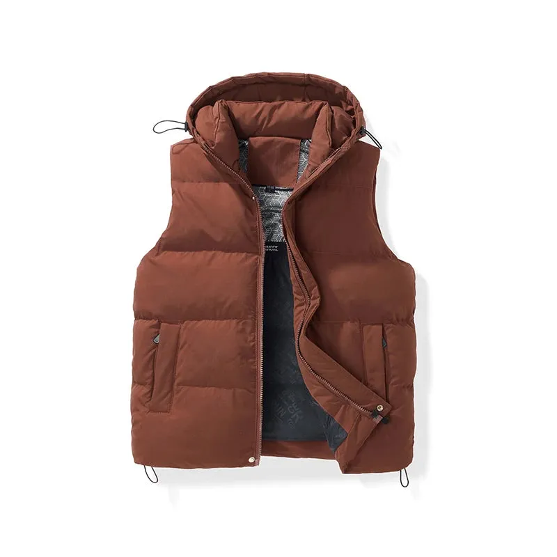 Men's Puffer Vest Warm Sleeveless Winter Jackets Waterproof Zipper Coats With Stand-Up Collar Casual Lightweight Outerwear For Cold Weather C27