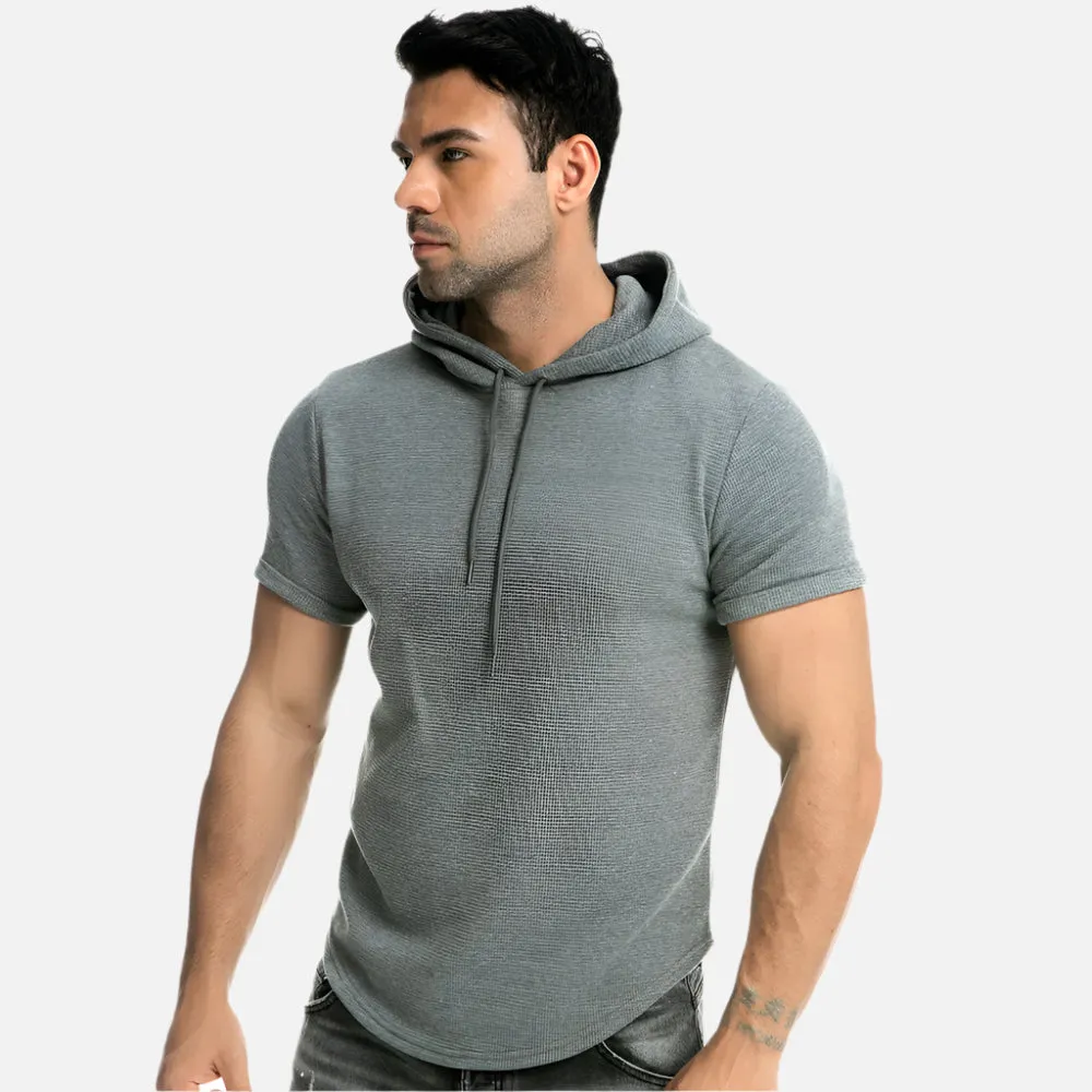 Men's Sports Short-Sleeved Pullover Hooded T-Shirt