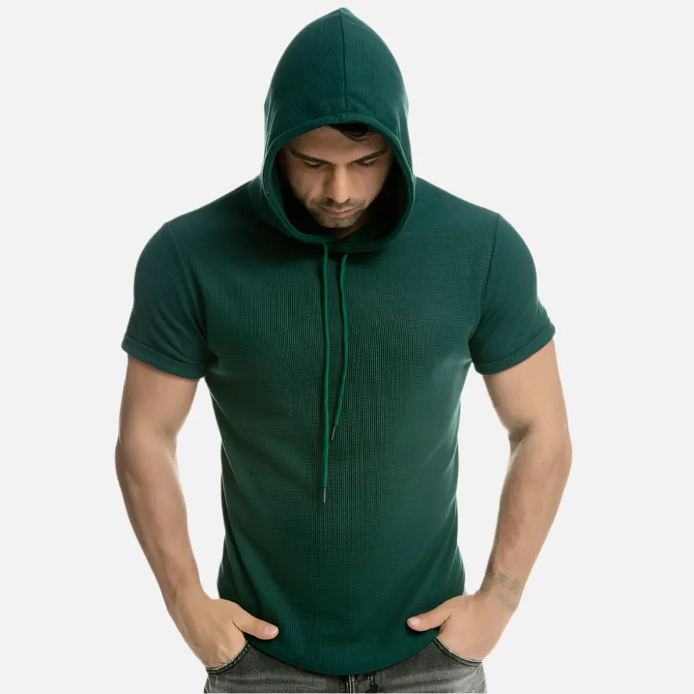 Men's Sports Short-Sleeved Pullover Hooded T-Shirt