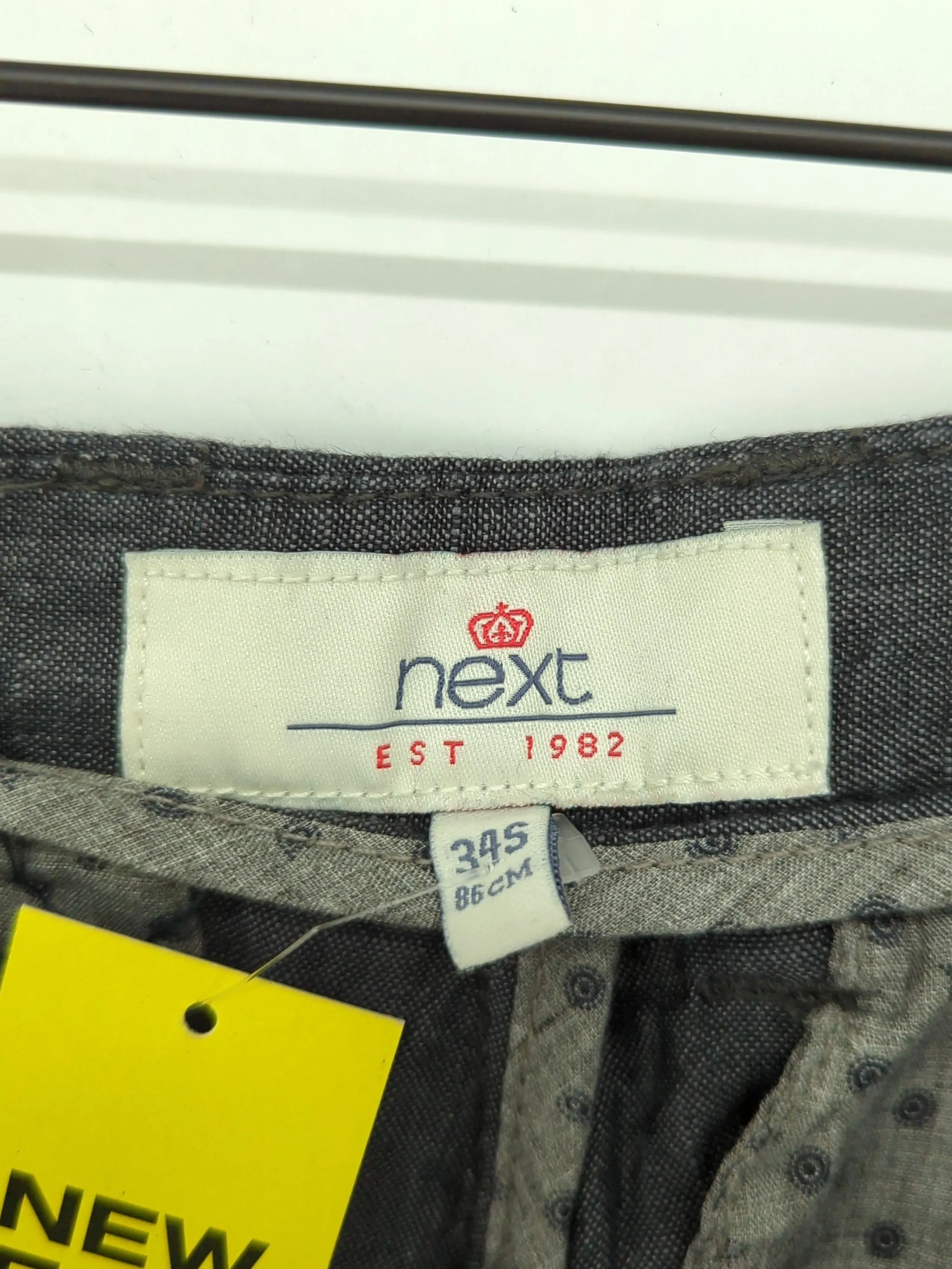 Next Men's Suit Trousers W 34 in Grey 100% Linen