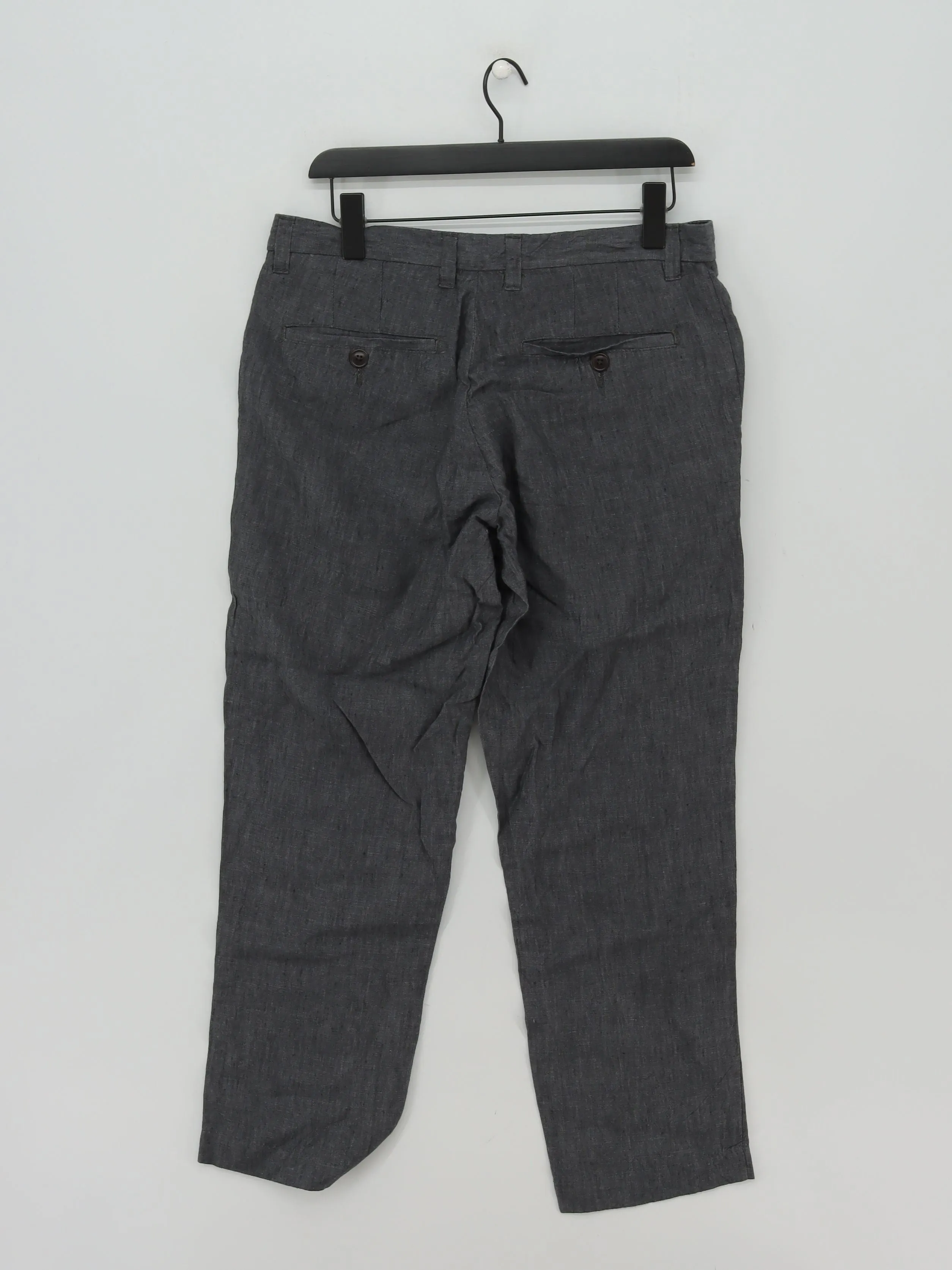 Next Men's Suit Trousers W 34 in Grey 100% Linen