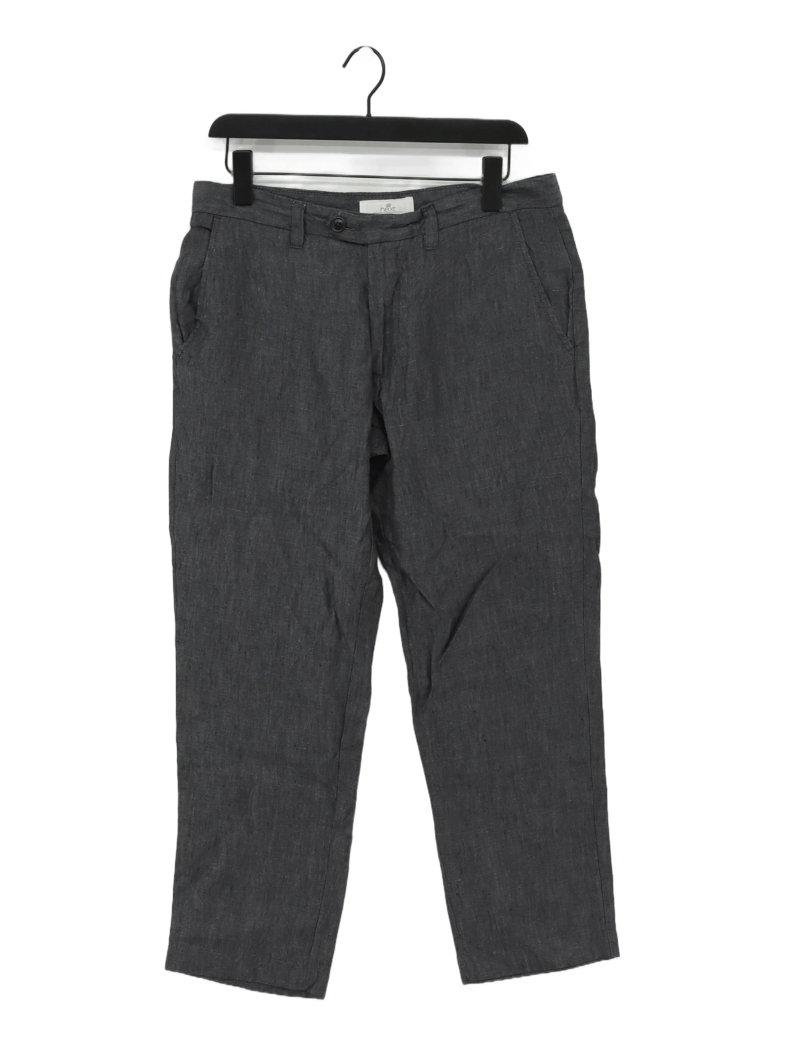 Next Men's Suit Trousers W 34 in Grey 100% Linen