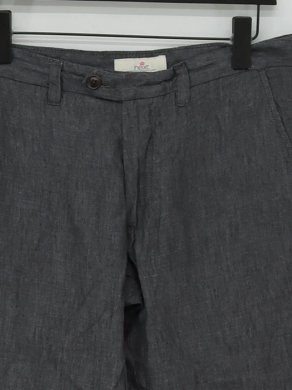 Next Men's Suit Trousers W 34 in Grey 100% Linen