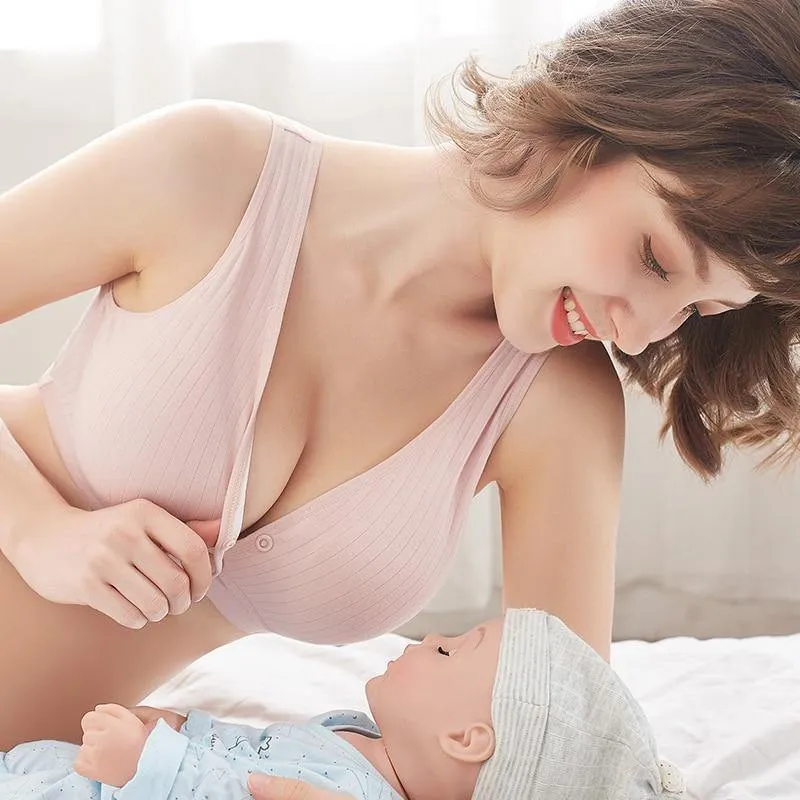 Organic Cotton Breathable Breastfeeding Bras Wire Free
