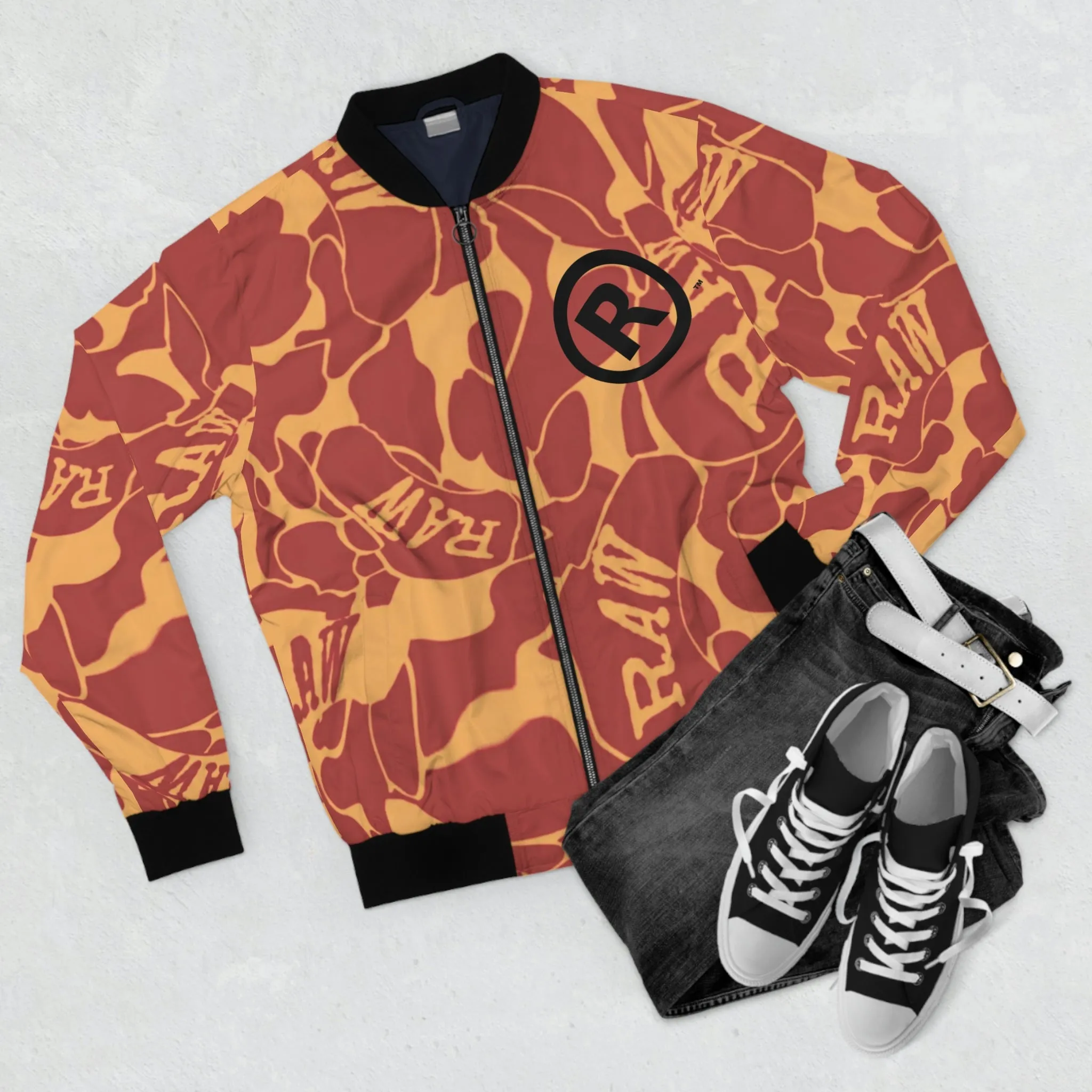 Raw Sushi "orang camo" Bomber Jacket