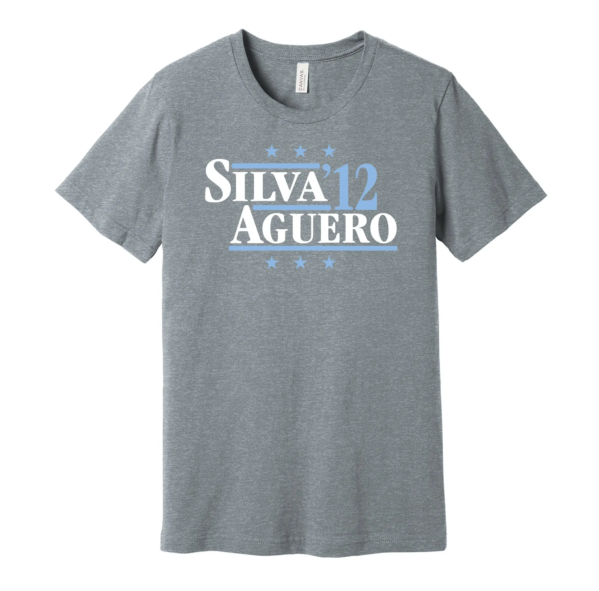 Silva & Aguero '12 - Manchester Football Legends Political Campaign Parody T-Shirt - Hyper Than Hype Shirts