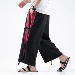 Spring And Summer Men's Cotton And Linen Casual Pants Wide Leg Pants Men