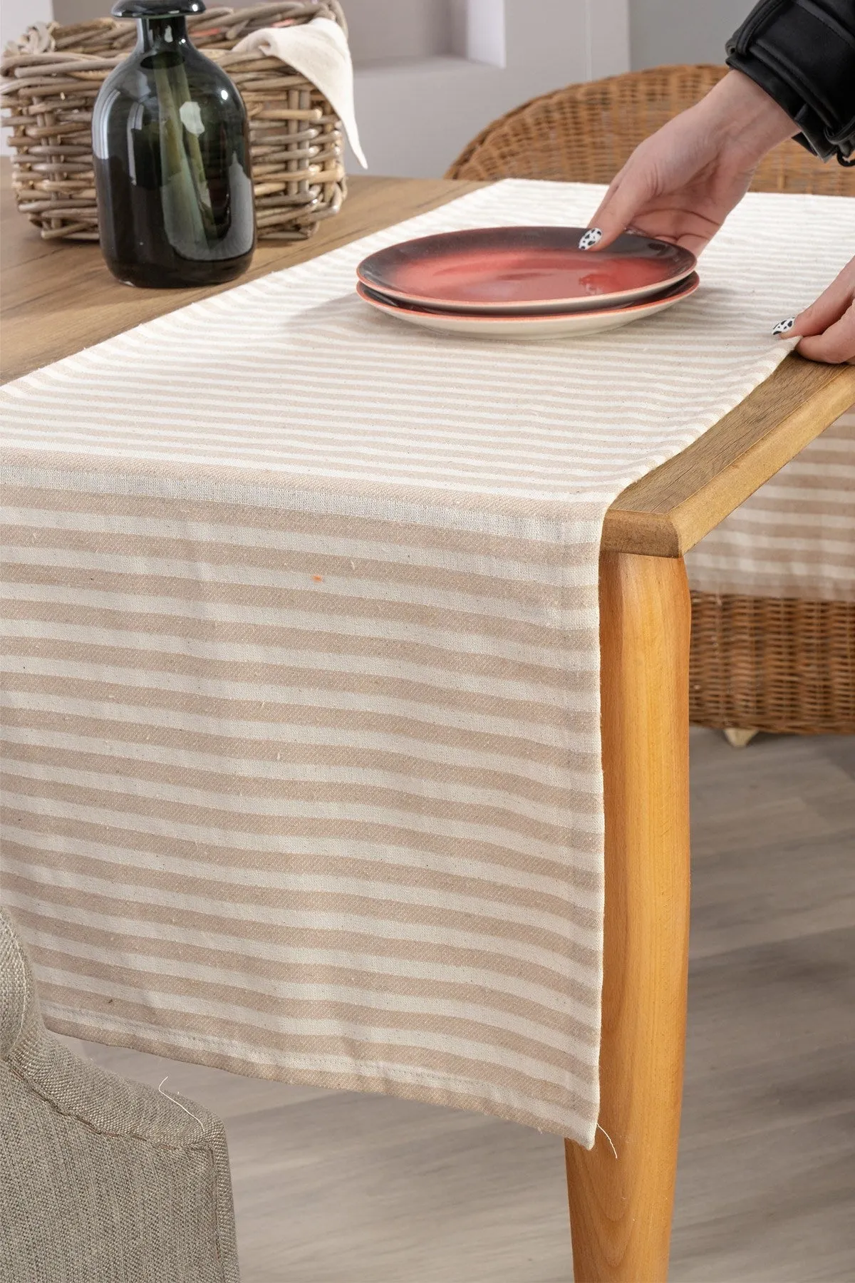 Striped Linen Table Runner