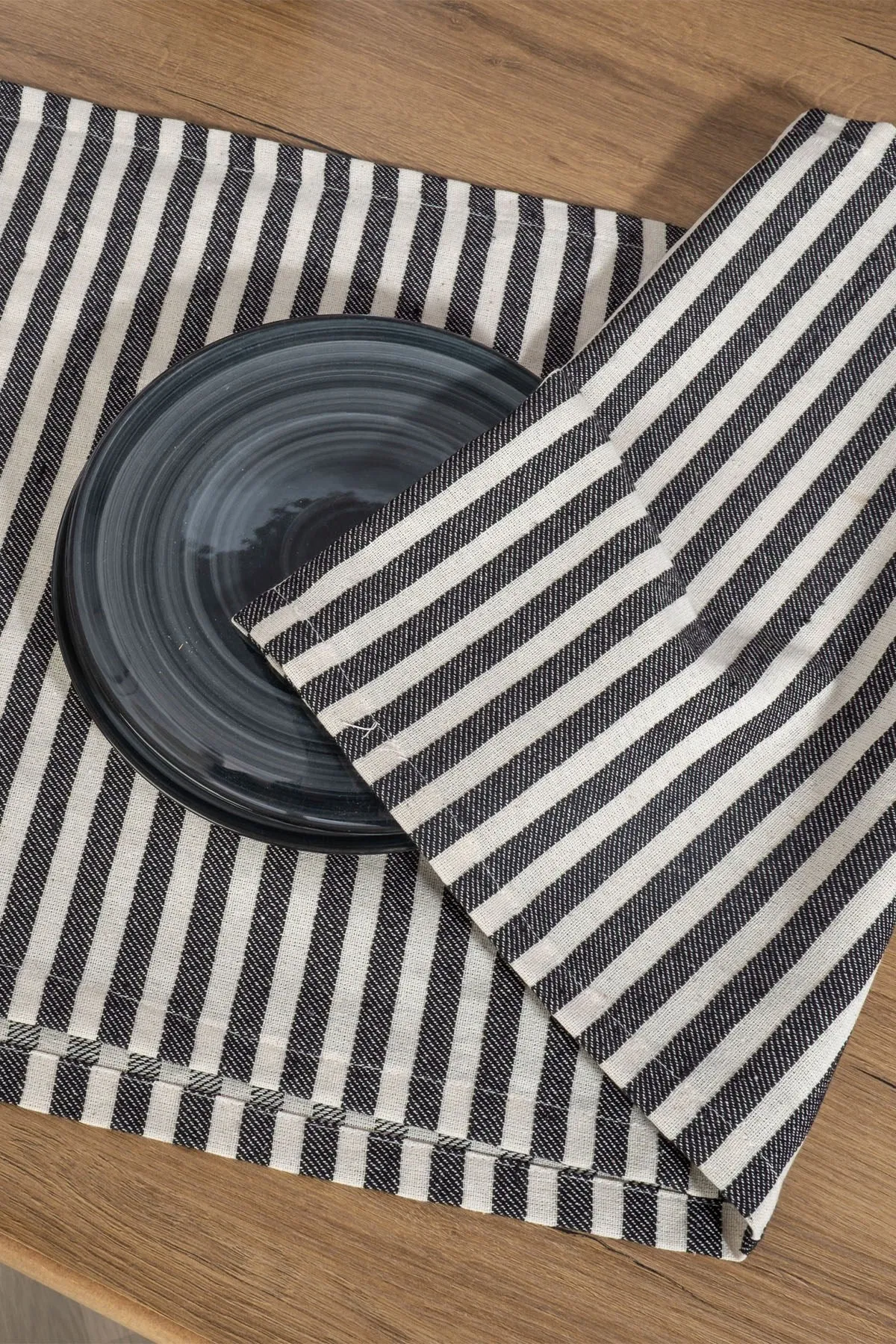 Striped Linen Table Runner