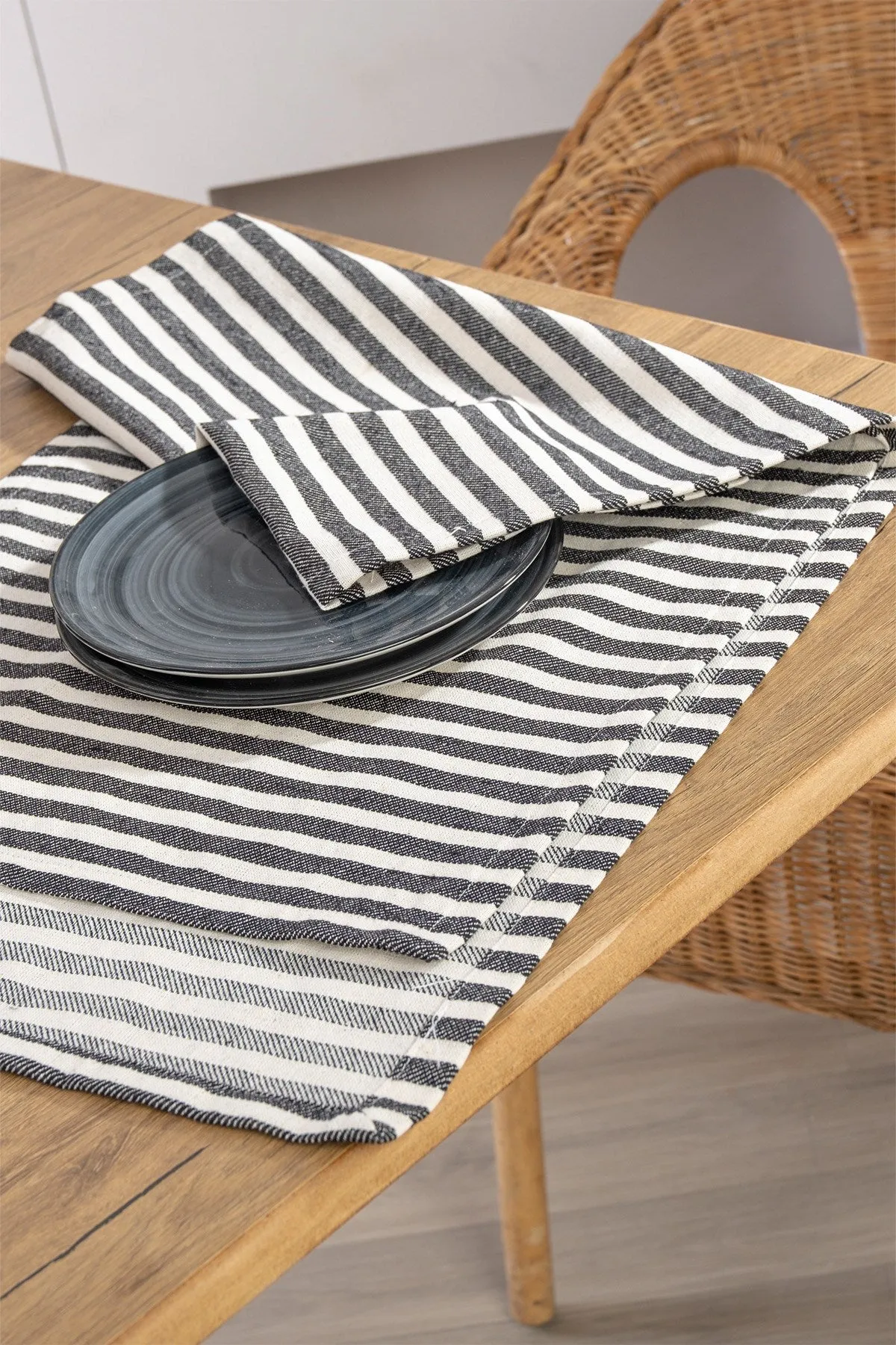 Striped Linen Table Runner