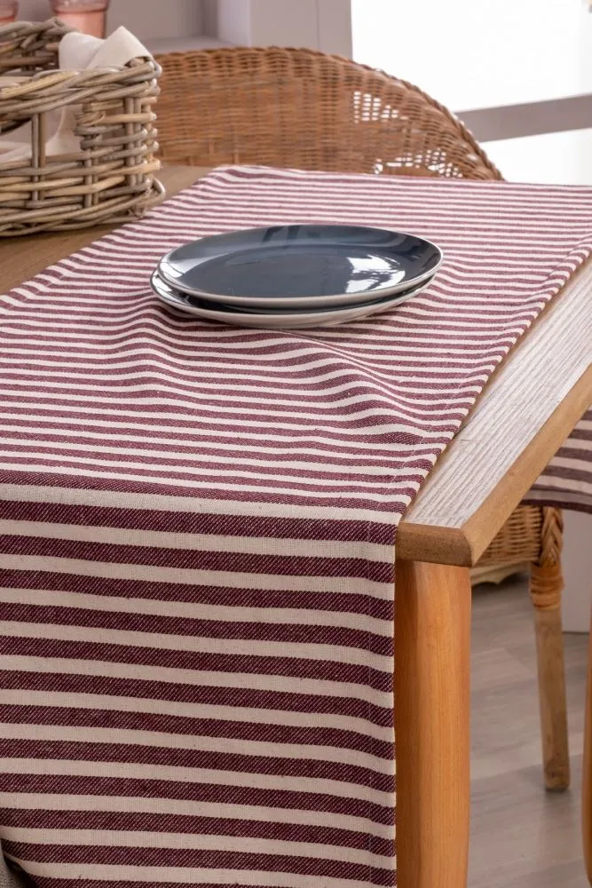 Striped Linen Table Runner
