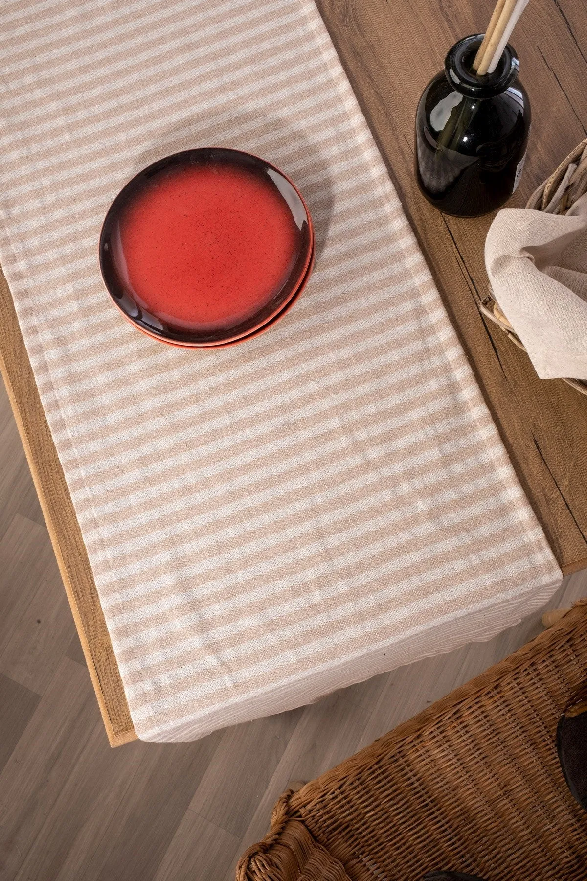 Striped Linen Table Runner
