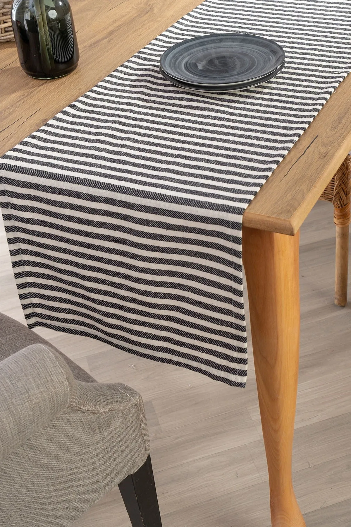 Striped Linen Table Runner