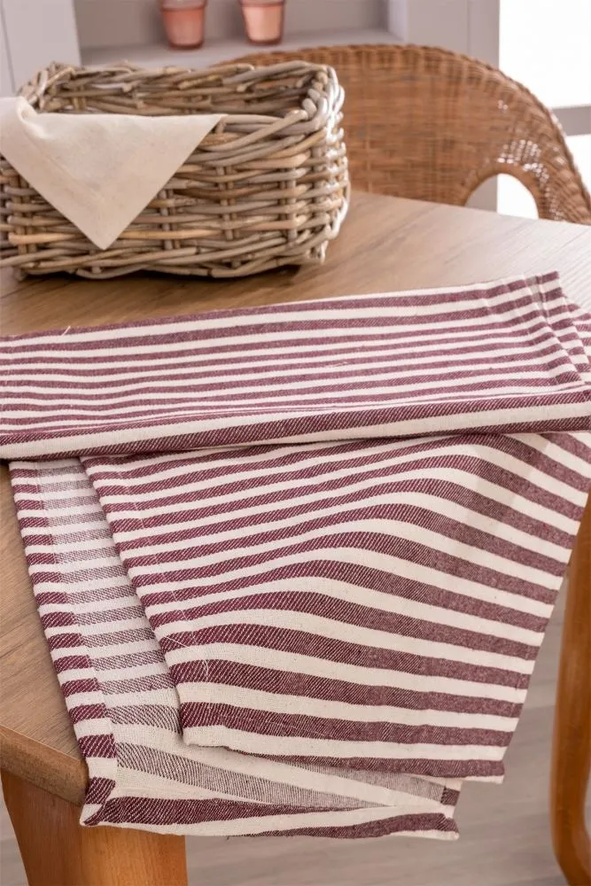 Striped Linen Table Runner