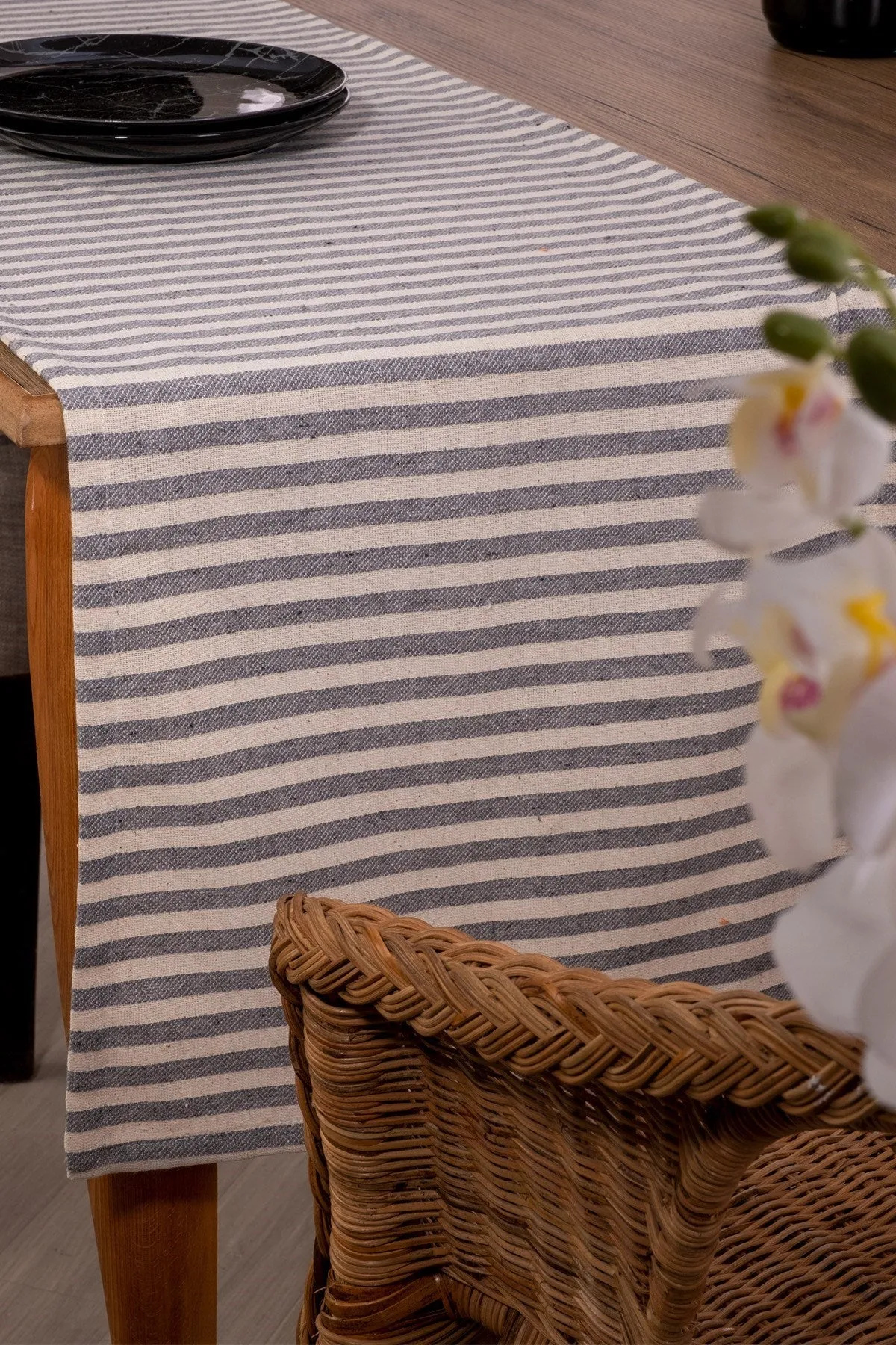 Striped Linen Table Runner