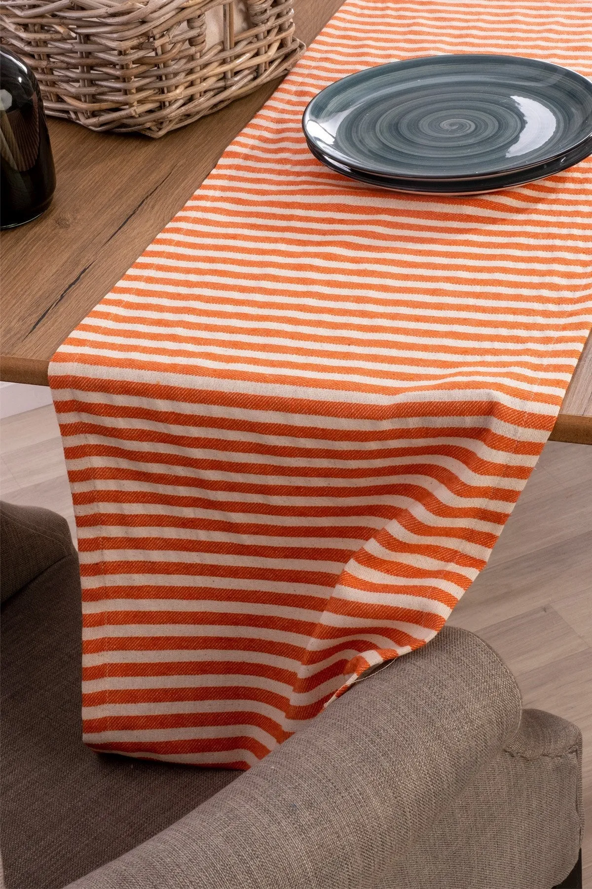 Striped Linen Table Runner