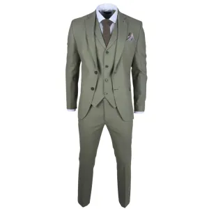 TP-22 - MEN'S SAGE 3 PIECE LINEN SUMMER WEDDING SUIT